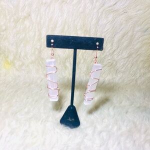 Selenite w/ Copper Earrings